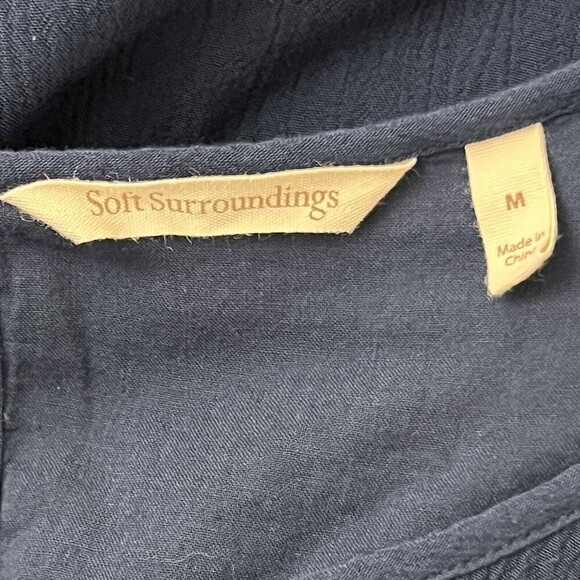 Soft Surroundings Womens Size M Blue Cold Shoulder Destin Gauze Dress - Picture 4 of 4